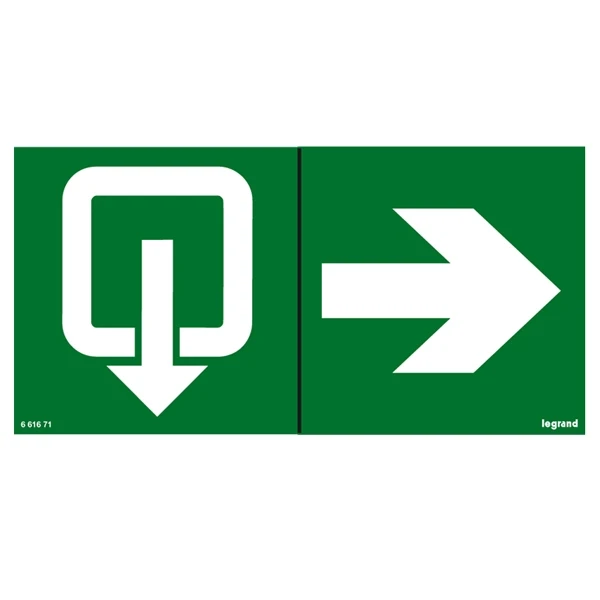 Информационная табличка - 100х200 мм - ''выход. дверь справа''