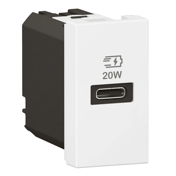 Розетка USB C-тип 3 A - 1 модуль - Arteor - White