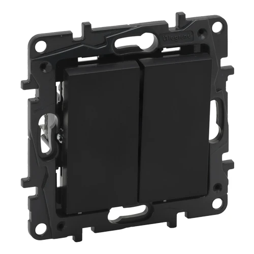 Переключатель двухклавишный - Niloe Step - чёрный