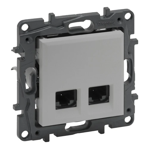 Розетка 2xRJ45 6 UTP - Niloe Step - алюминий