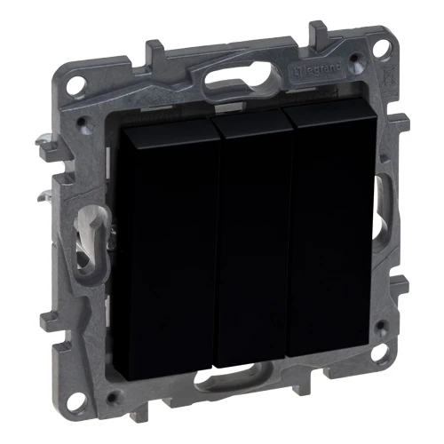 Выключатель трехклавишный - Niloe Step - чёрный