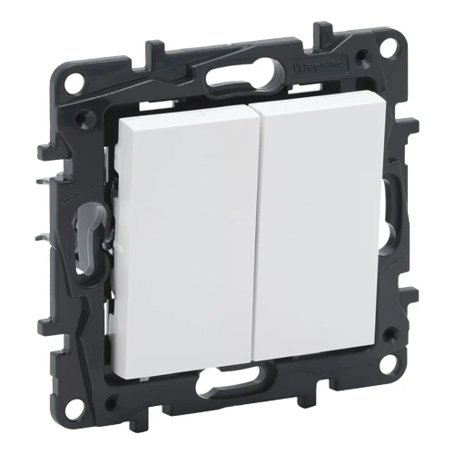 Выключатель двухклавишный - Niloe Step - белый