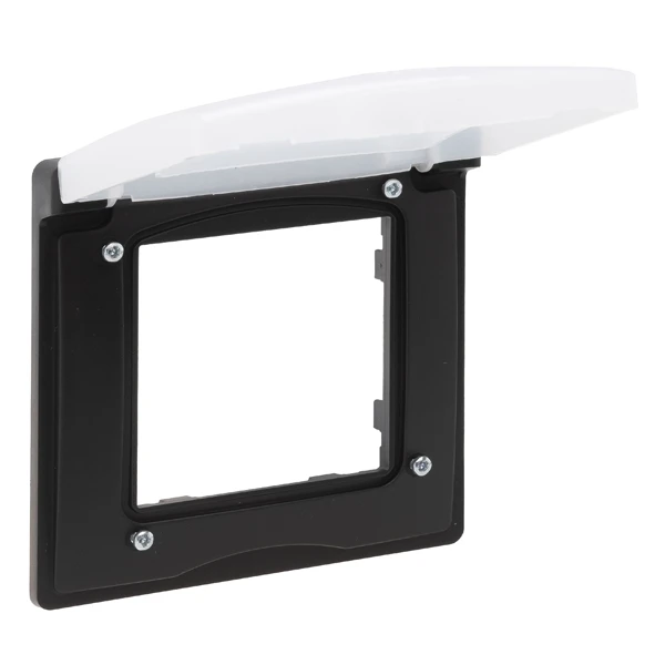 Рамка 1 пост с защитной крышкой IP44 - Niloe Step - чёрный
