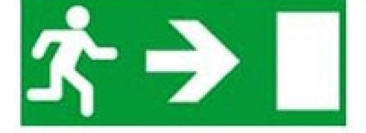 Информационная табличка - дверь на выход направо - 310х112 мм