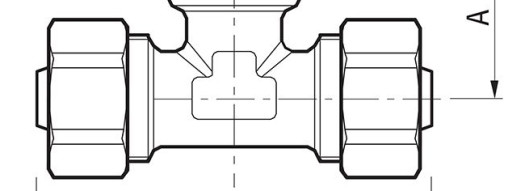 Фитинг Т-образный 16х1/2х16 с внутренней резбой - F.I.V."
