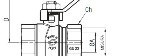Кран шаровой с внутренней резьбой и ручкой 1 1/4'' - F.I.V.