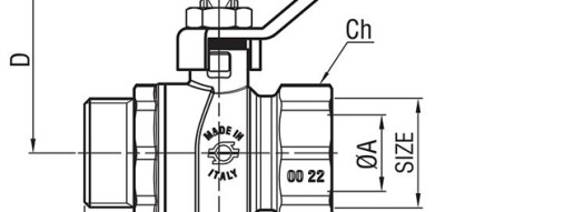Кран шаровой с внутренней и наружной резьбой и ручкой 1''1/2 - F.I.V.