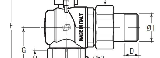 Шаровой угловой кран с фитингом и внутренней резьбой 1, синий - F.I.V."