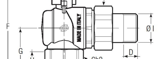 Шаровой угловой кран с фитингом и внутренней резьбой 1/2, синий - F.I.V."