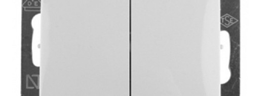 Переключатель на 2 направления двухклавишный - Valena - белый