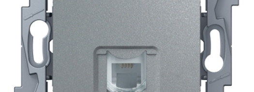 Телефонная розетка RJ11 - Etika - алюминий