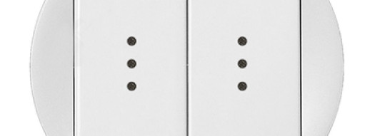 Лицевая панель для двухклавишного выключателя с подсветкой - Celiane - белый