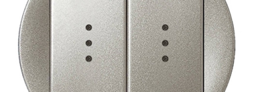 Лицевая панель для двухклавишного выключателя с подсветкой - Celiane - титан