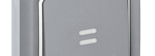 Выключатель кнопочный Н.О. + Н.З. контакты с подсветкой - Plexo IP55 - серый