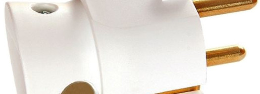 Вилка 2К+3 - серия Элиум - 16 А - пластик - нижний ввод - белый