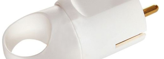 Вилка 2К+3 - серия Элиум - 16 А - с кольцом - пластик - белый