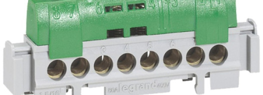 Клеммная колодка IP2X 75 мм - земля - зеленый