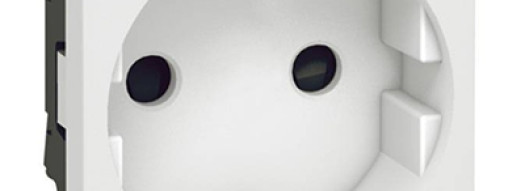 Розетка 2К+3 - 2 модуля - JSL Electro - со шторками - белый