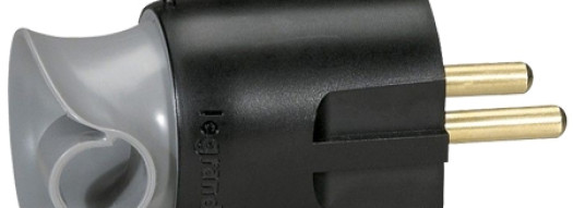 Вилка 2К+3 - серия Элиум - 16 А - с поворотным механизмом - черный