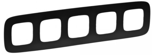 Рамка 5 постов - Valena Allure - матовый черный