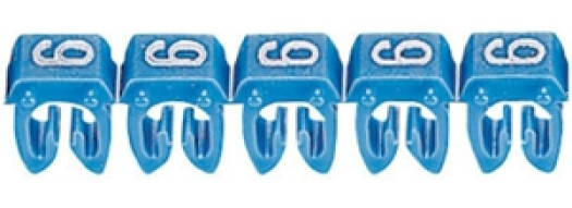 Маркер CAB 3 для кабеля 1,5-2,5 мм² - цифра ''6'' - синий