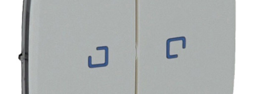 Лицевая панель двухклавишная с подсветкой - Valena Allure - алюминий