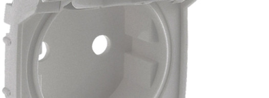 Лицевая панель для розеток 2К+З с откидной крышкой - Valena Allure - алюминий