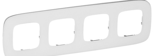 Рамка 4 поста - Valena Allure - белое стекло
