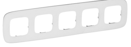 Рамка 5 постов - Valena Allure - белое стекло