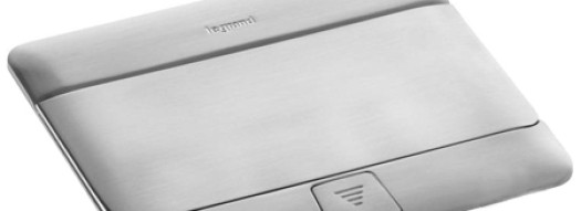 Выдвижной розеточный блок - 4 модуля - алюминий