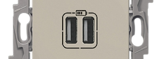 Двойная розетка USB 240В/5В 2400мА - Niloe - слоновая кость