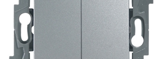 Выключатель двухклавишный - Etika - алюминий