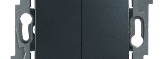 Выключатель двухклавишный - Etika - антрацит