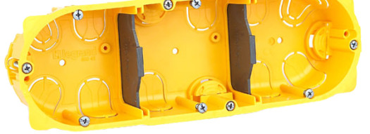 Монтажная коробка - 3 поста - Batibox - глубина 40 мм