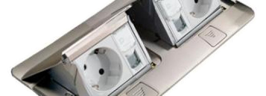 Выдвижной розеточный блок - 6 модулей - алюминий