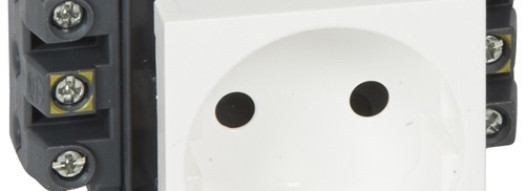 Розетка 2К+3 - 2 модуля - Mosaic - без шторок - белый