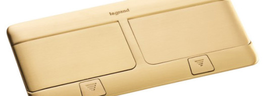 Выдвижной розеточный блок - 6 модулей - латунь