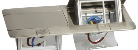 Выдвижной розеточный блок - 6 модулей - нержавеющая сталь