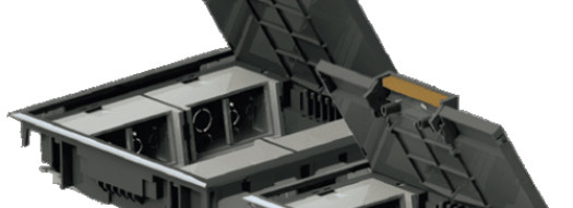 Напольная коробка - JSL Electro - 8 постов 16 модулей - серый