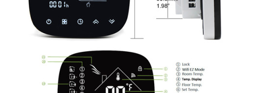 Терморегулятор для электрических теплых полов 16A - черный