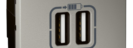 Двойная розетка USB A-тип 2.4A - 2 модуля - Arteor - Magnesium