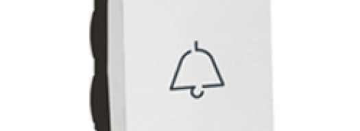 Кнопка с индикатором и с символом ''звонок'' - 1 модуль - Arteor - White