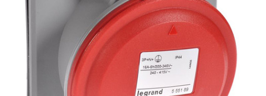 Встраиваемая наклонная розетка 3К+Н+З 16А 380В IP44 - P17 Tempra Pro