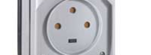 Розетка 3К+З с крышкой и шторками 20A - Plexo IP66 - серый