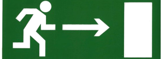 Информационная табличка - дверь на выход направо - 227х90 мм