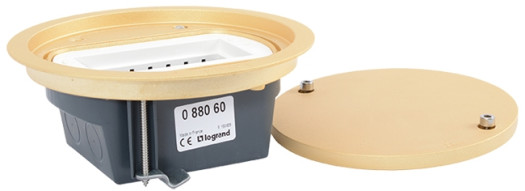 Напольная коробка круглая IP 66 - 4 модуля - латунь