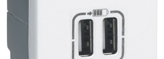 Розетка USB A+A-тип 1.5A - 2 модуля - Mosaic - белый