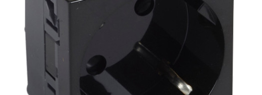 Розетка 2К+3 - 2 модуля - Mosaic - матовый черный