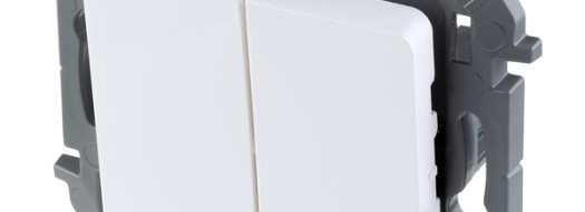 Выключатель двухклавишный - Inspiria - белый