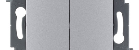 Выключатель двухклавишный - Inspiria - алюминий